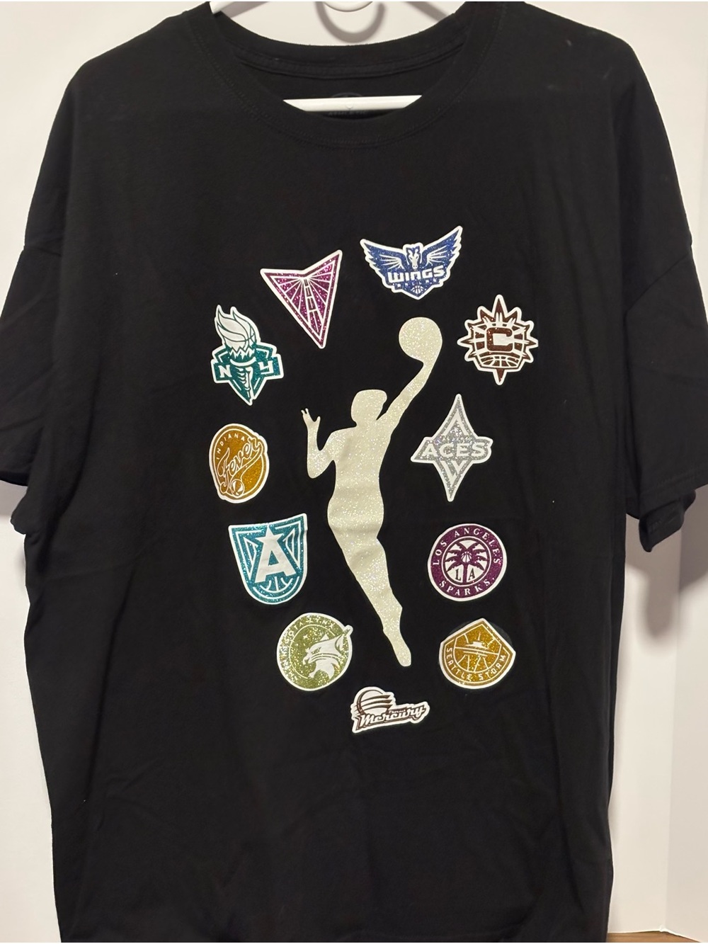 Black WNBA Logo Patch Graphic Tee - Men's Casual Shirt